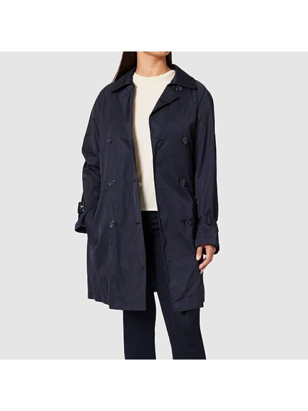 Aquascutum London Aquamac Packable Navy Water Repellent Poly Trench Size XS